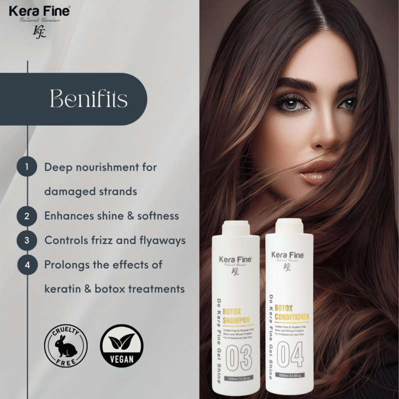 KERA FINE BOTOX SHAMPOO & CONDITIONER COMBO-1000ml+1000ml - Image 4