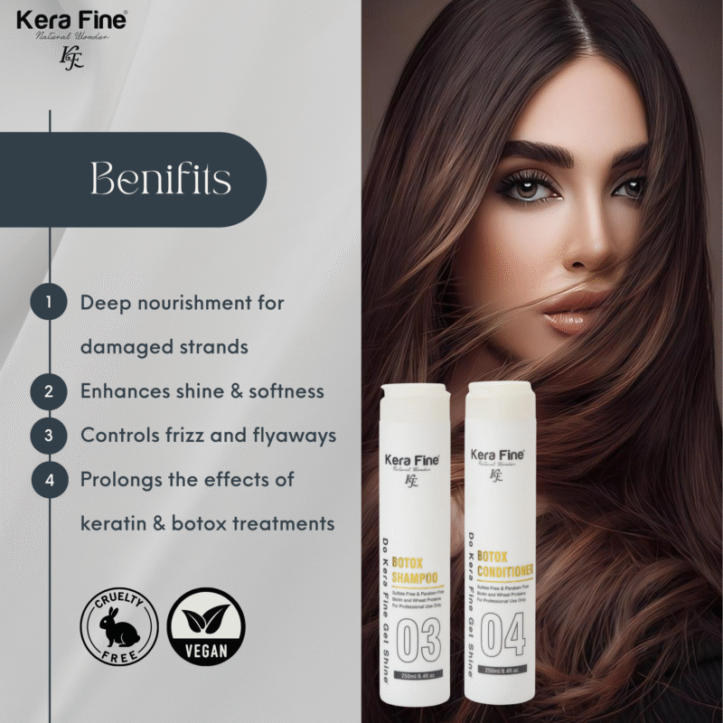 KERA FINE BOTOX HAIR SHAMPOO & CONDITIONER COMBO 250ML+250ML - Image 4