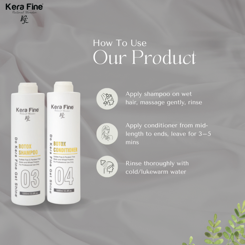 KERA FINE BOTOX SHAMPOO & CONDITIONER COMBO-1000ml+1000ml - Image 5