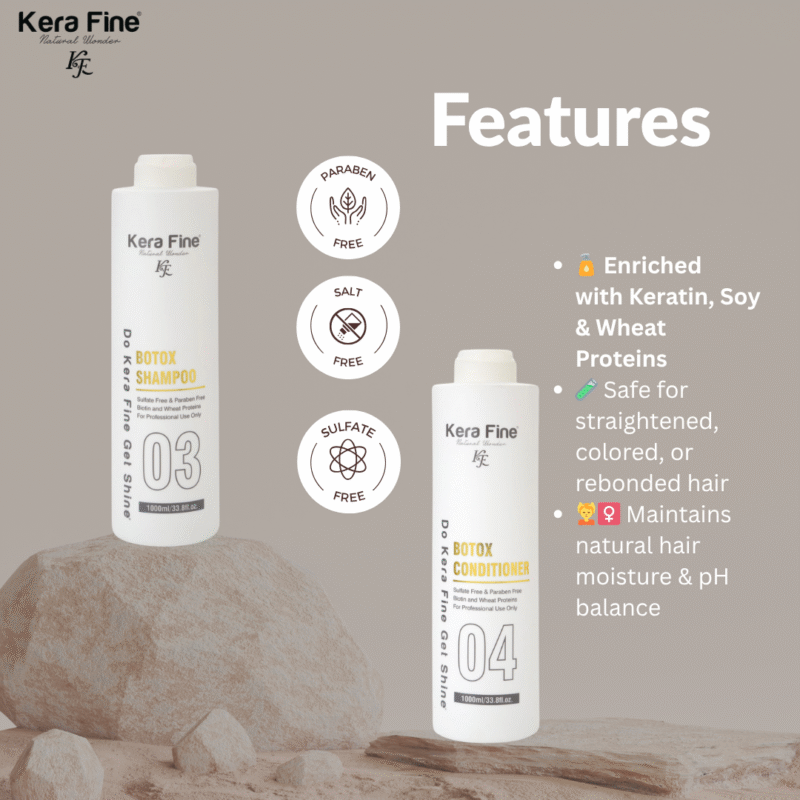 KERA FINE BOTOX SHAMPOO & CONDITIONER COMBO-1000ml+1000ml - Image 3