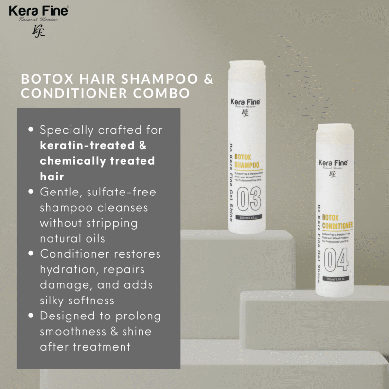 KERA FINE BOTOX HAIR SHAMPOO & CONDITIONER COMBO 250ML+250ML - Image 2