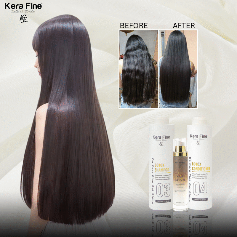 KERA FINE BOTOX HAIR SHAMPOO, CONDITIONER & HAIR SERUM 1000ml+1000ml+100ml - Image 5