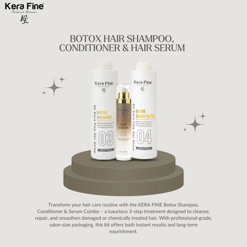 KERA FINE BOTOX HAIR SHAMPOO, CONDITIONER & HAIR SERUM 1000ml+1000ml+100ml - Image 2
