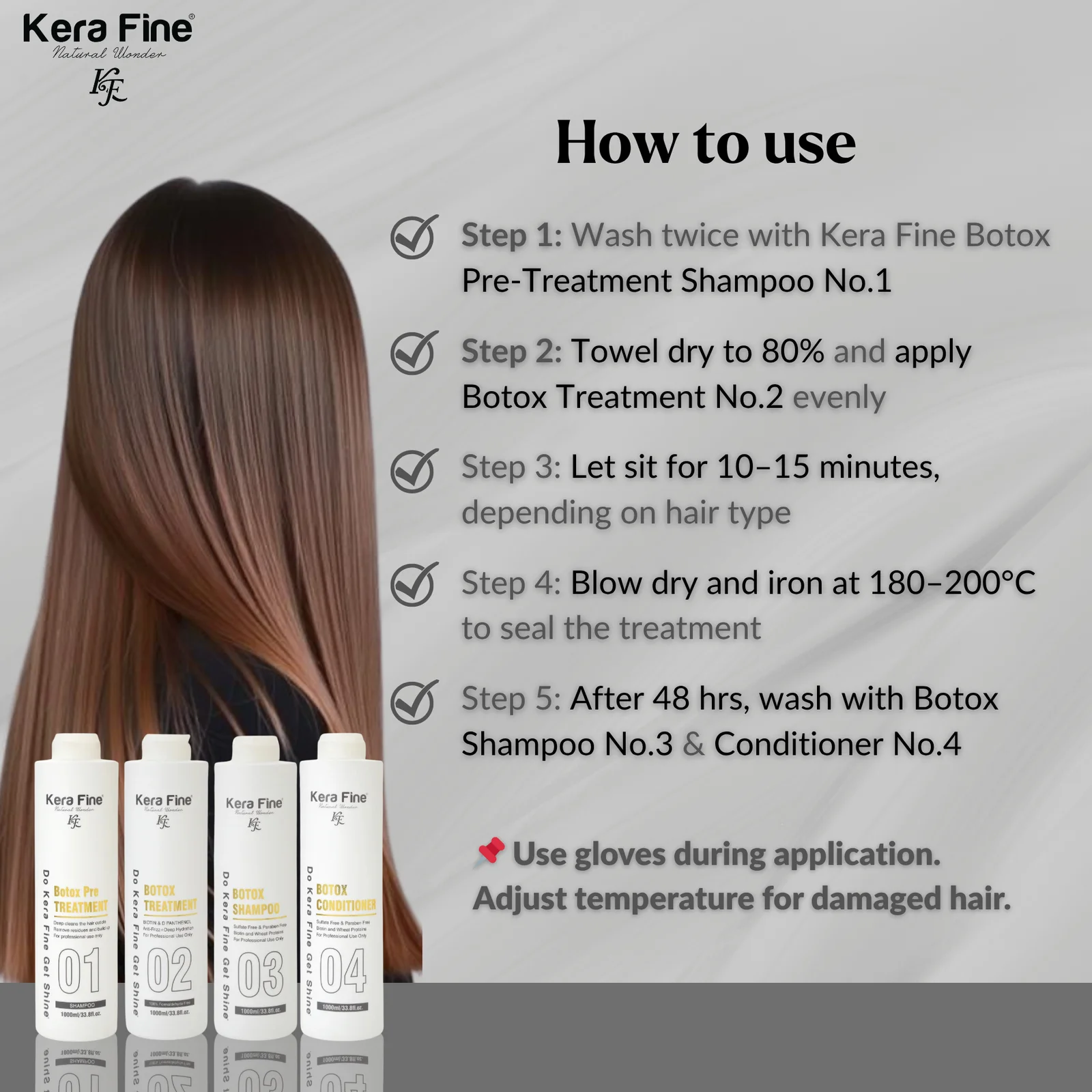 Kera Fine Botox Hair Treatment Kit Combo