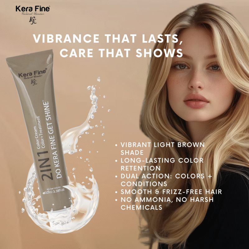 KERA FINE  2 IN 1 COLOR CREAM & TREATMENT SHADE - 5 LIGHT BROWN - Image 3