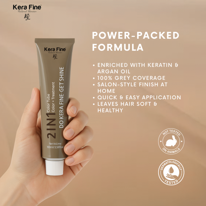 KERA FINE  2 IN 1 COLOR CREAM & TREATMENT SHADE - 5 LIGHT BROWN - Image 4