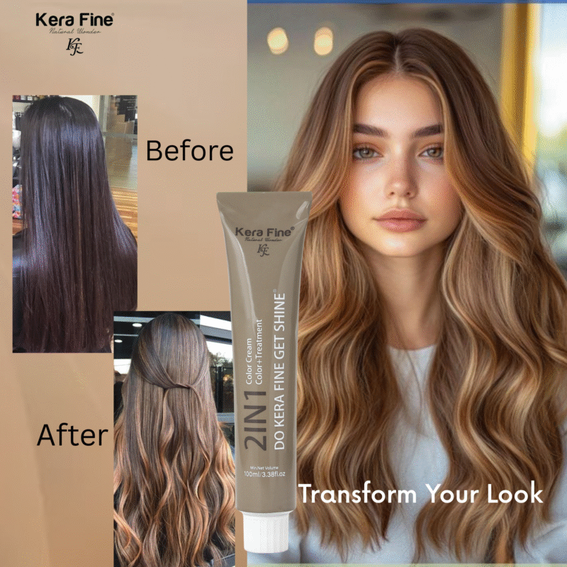KERA FINE  2 IN 1 COLOR CREAM & TREATMENT SHADE - 5 LIGHT BROWN - Image 5