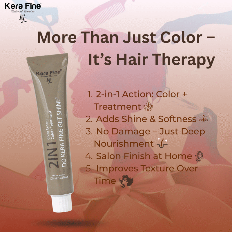 KERA FINE  2 IN 1 COLOR CREAM & TREATMENT SHADE - 4 MEDIUM BROWN - Image 4