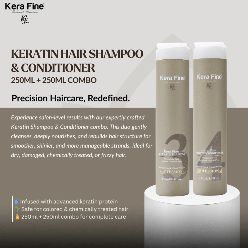 KERA FINE KERATIN HAIR SHAMPOO & CONDITIONER 250ML+250ML - Image 2