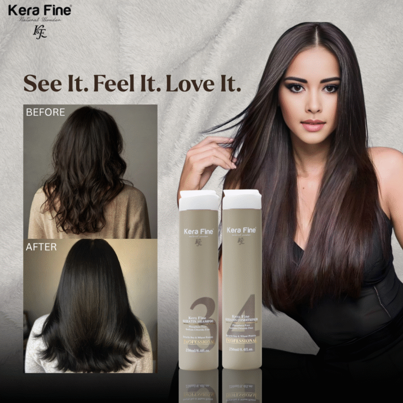 KERA FINE KERATIN HAIR SHAMPOO & CONDITIONER 250ML+250ML - Image 5